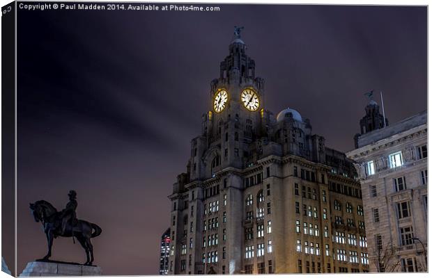 Liver Building and guard Canvas Print by Paul Madden