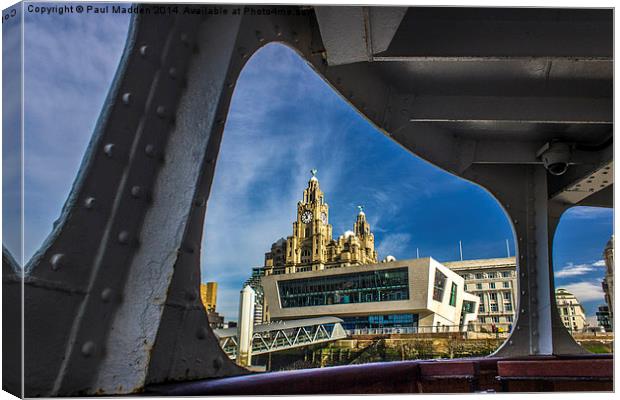 Liver building from the Mersey Ferry Canvas Print by Paul Madden
