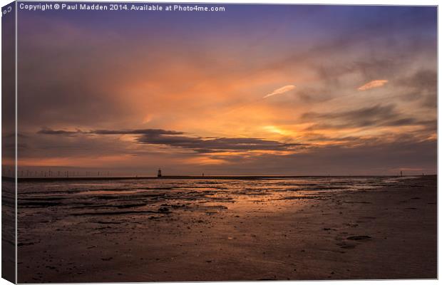Crosby Beach after sunset Canvas Print by Paul Madden
