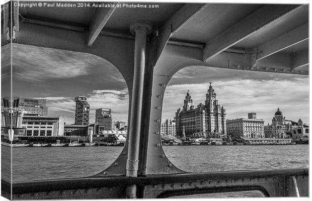 Liverpool waterfront from the Mersey Ferry Canvas Print by Paul Madden
