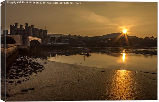 Conwy harbour and castle Canvas Print by Paul Madden