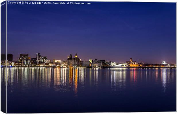Night lights of Liverpool Canvas Print by Paul Madden