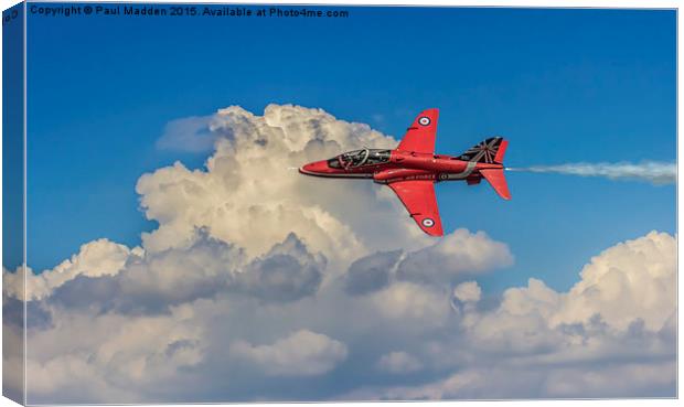 Red Arrow Through The Skies Canvas Print by Paul Madden