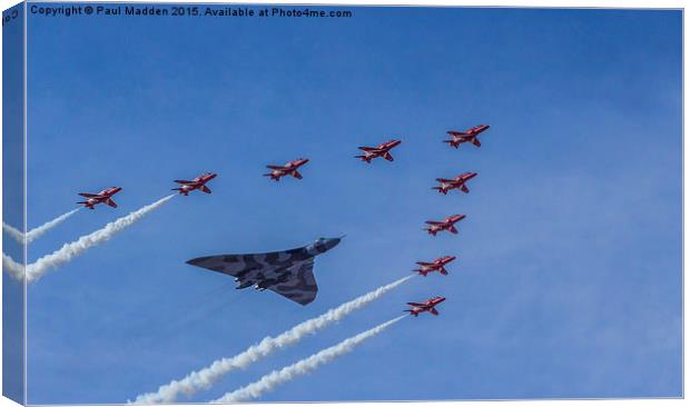 Vulcan and Red Arrows Canvas Print by Paul Madden