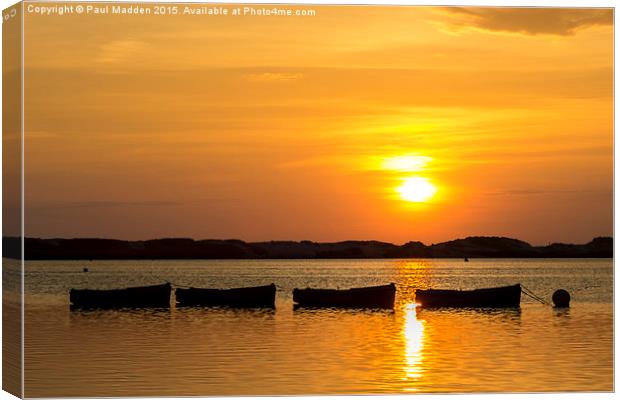 Crosby Marina Boats at Sunset Canvas Print by Paul Madden