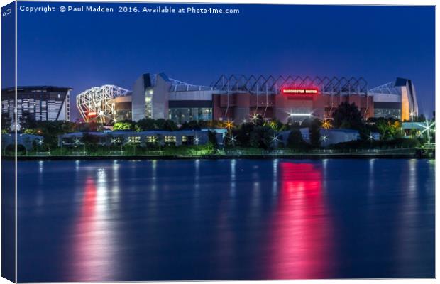 Old Trafford from Salford Quays Canvas Print by Paul Madden