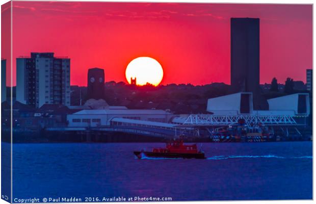 Seacombe Sunset Canvas Print by Paul Madden