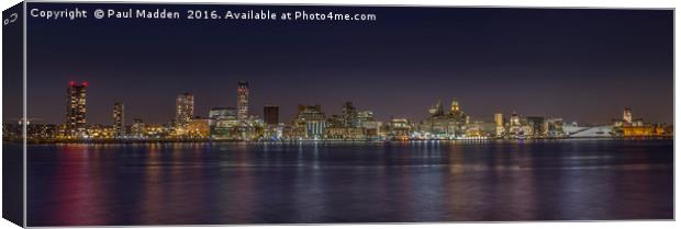 Liverpool Panorama 2016 Canvas Print by Paul Madden