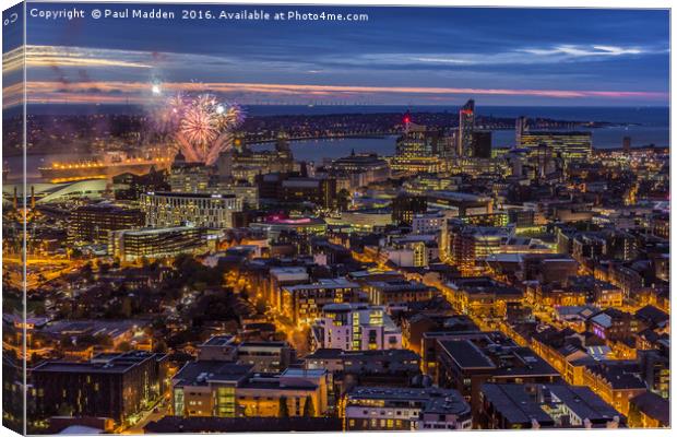 Liverpool from the cathedral Canvas Print by Paul Madden