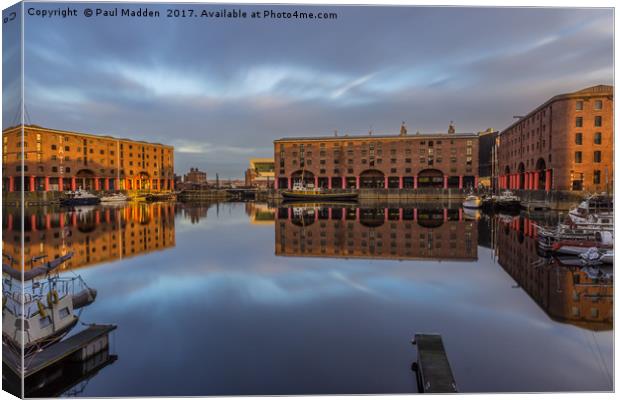 The Albert Dock in the morning Canvas Print by Paul Madden