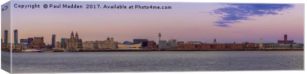 Liverpool Waterfront at sunset Canvas Print by Paul Madden