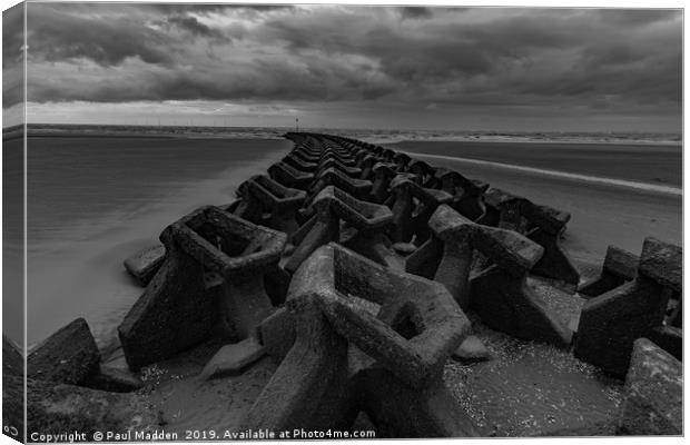 Wallasey Sea Defences Canvas Print by Paul Madden