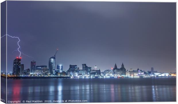 Storm over Liverpool Canvas Print by Paul Madden