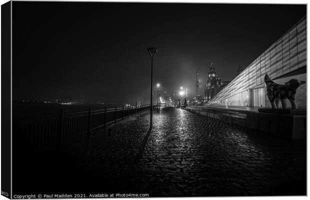 Cobbled promenade of Liverpool Waterfront Canvas Print by Paul Madden