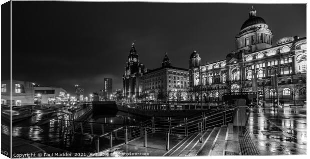 The Three Graces at night Canvas Print by Paul Madden