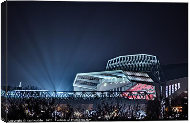Anfield in the night Canvas Print by Paul Madden