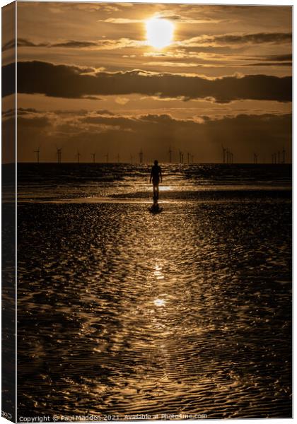Sunset from Crosby Beach Canvas Print by Paul Madden