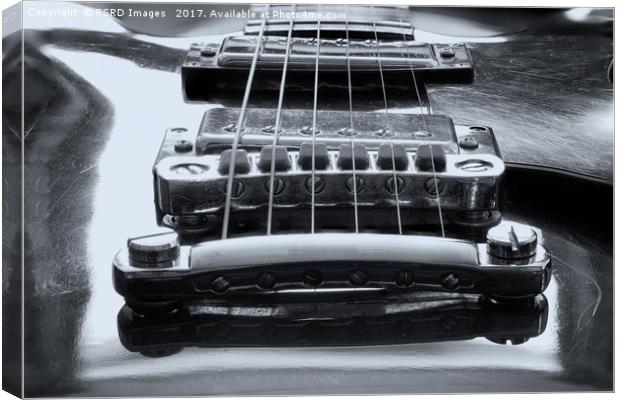 Tune-O-Matic bridge and Humbuckers in monochrome. Canvas Print by RSRD Images 
