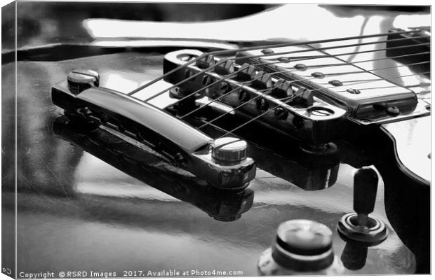 Epiphone Tune-O-Matic bridge and Humbucker in mono Canvas Print by RSRD Images 