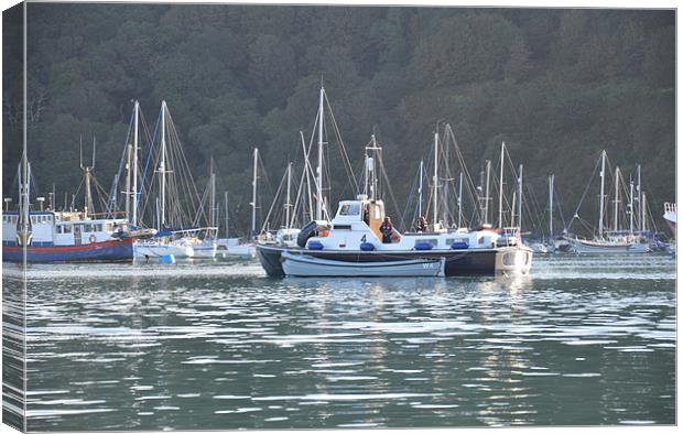 Royal Marines patrol Dartmouth Canvas Print by Malcolm Snook