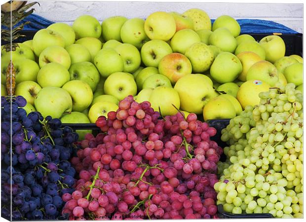 Apples and grapes Canvas Print by Malcolm Snook