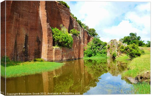 Defunct Rock Quarry Canvas Print by Malcolm Snook