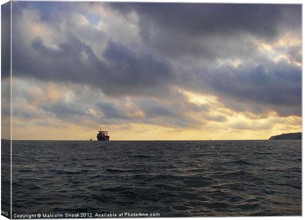 Forboding Black Sea Canvas Print by Malcolm Snook