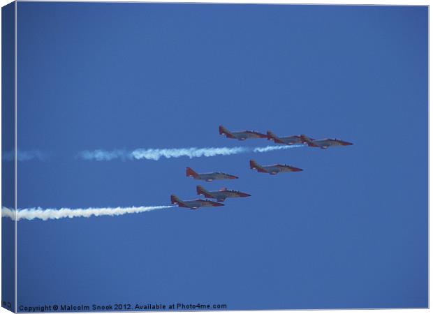 Fighter jets in close company Canvas Print by Malcolm Snook