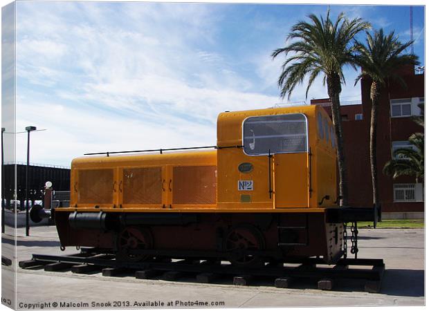Diesel locomotive Almeria Canvas Print by Malcolm Snook