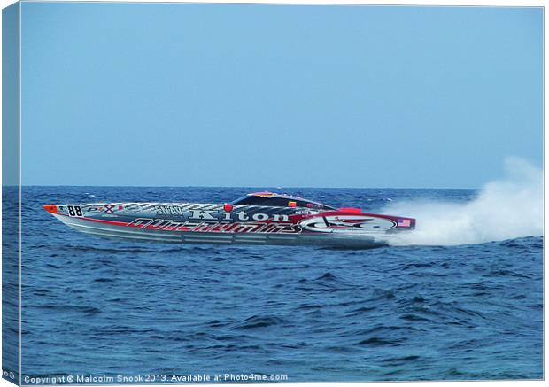 Kiton offshore powerboat racer Canvas Print by Malcolm Snook