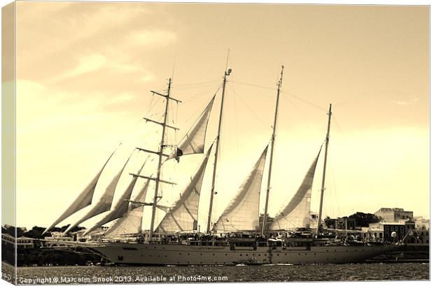Tall ship sailing Canvas Print by Malcolm Snook
