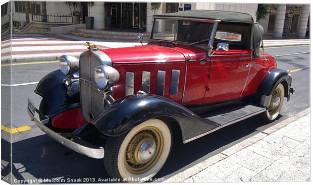 Vintage Convertible Chevrolet Canvas Print by Malcolm Snook