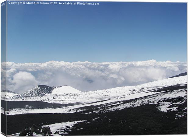 The Summit of Mount Etna Canvas Print by Malcolm Snook