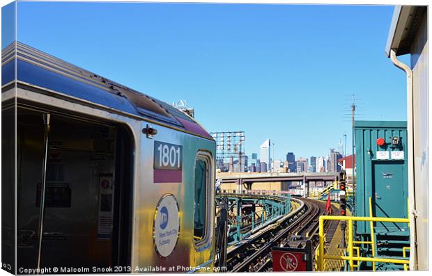 NYC View From Metro 7 Canvas Print by Malcolm Snook