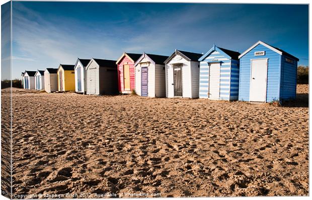 Beach Huts Canvas Print by Stephen Birch