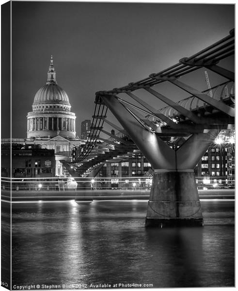 St Paul''s Cathedral and the Millenium Briddge Canvas Print by Stephen Birch