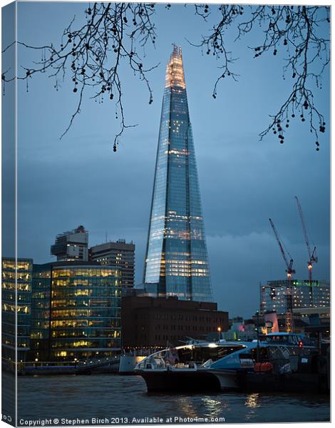 The Shard at Dusk Canvas Print by Stephen Birch