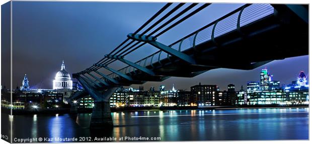 Millennium Bridge at Night Canvas Print by Kaz Moutarde