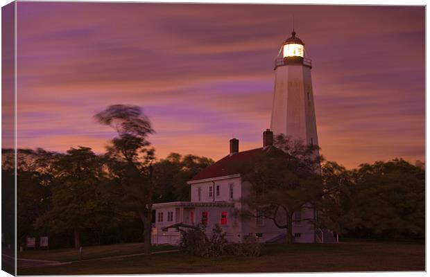 Lighthouse on Sandy Hook NJ Canvas Print by bill lawson