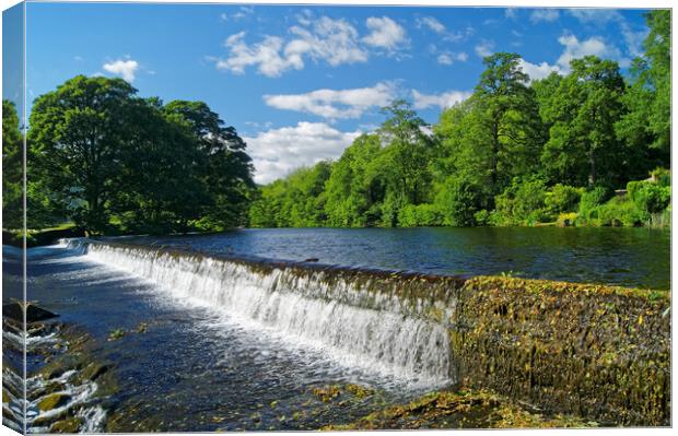  Bamford Weir & River Derwent   Canvas Print by Darren Galpin