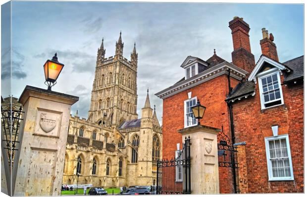 Entrance to Gloucester Cathedral Canvas Print by Darren Galpin