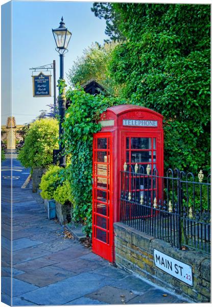 Haworth Red Phone Box Canvas Print by Darren Galpin
