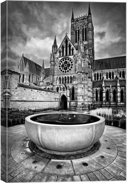 Lincoln Cathedral and Wishing Well Canvas Print by Darren Galpin