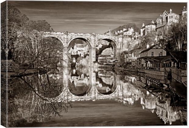 Knaresborough Viaduct and River Nidd Canvas Print by Darren Galpin