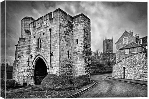 Pottergate Arch and Lincoln Cathedral Canvas Print by Darren Galpin