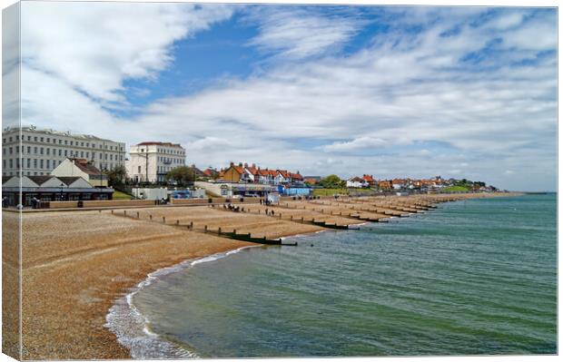 Herne Bay Beach and Seafront Canvas Print by Darren Galpin