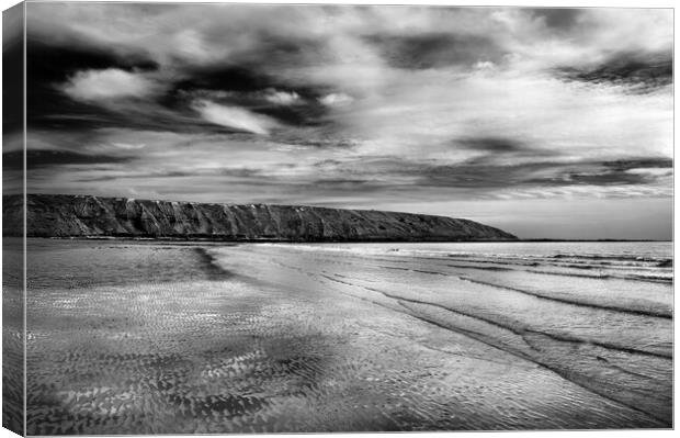 Filey Brigg and Beach Canvas Print by Darren Galpin