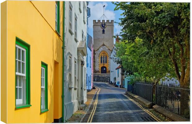 Monmouth Street Cottages and St Michaels Church  Canvas Print by Darren Galpin