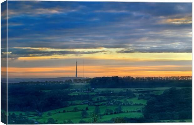 Emley Moor Sunrise Canvas Print by Darren Galpin