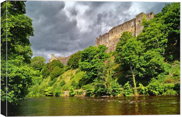 Richmond Castle and River Swale Canvas Print by Darren Galpin